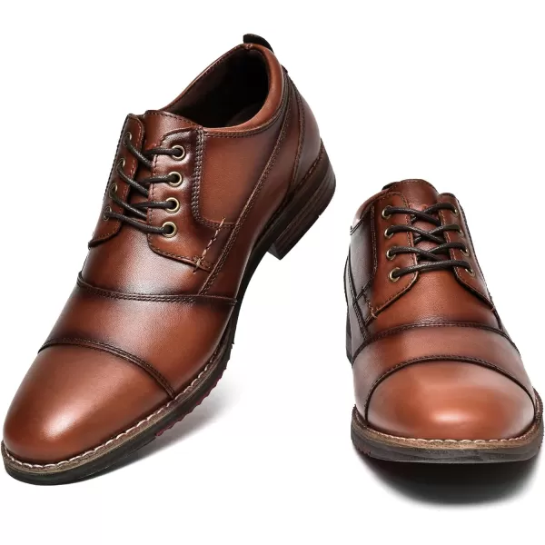 Mens Oxford Dress Shoes Classic Fashion Genuine Leather Business Work Shoe for MenBrown926