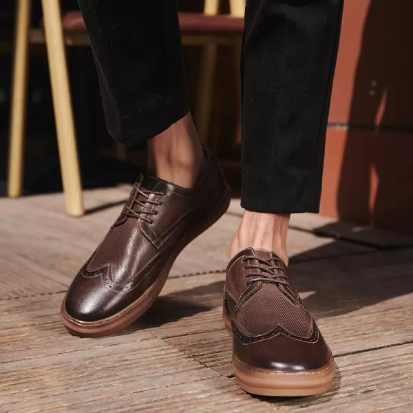 Mens Oxford Dress Shoes Classic Fashion Genuine Leather Business Work Shoe for MenCoffee962