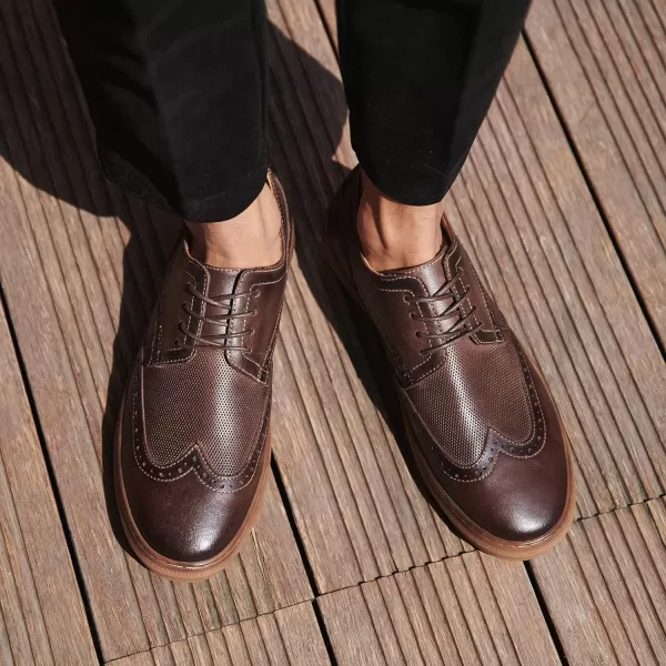 Mens Oxford Dress Shoes Classic Fashion Genuine Leather Business Work Shoe for MenCoffee962