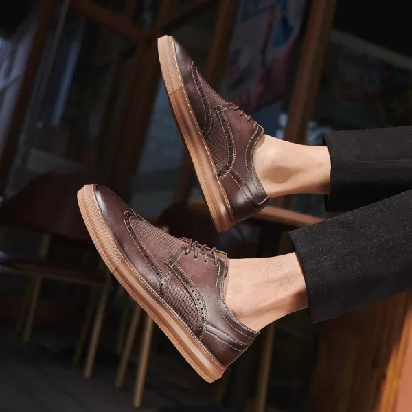Mens Oxford Dress Shoes Classic Fashion Genuine Leather Business Work Shoe for MenCoffee962