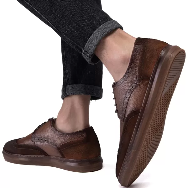Mens Oxford Dress Shoes Classic Fashion Genuine Leather Business Work Shoe for MenYellow Brown962