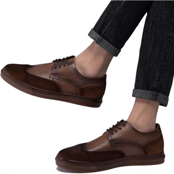 Mens Oxford Dress Shoes Classic Fashion Genuine Leather Business Work Shoe for MenYellow Brown962