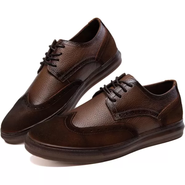 Mens Oxford Dress Shoes Classic Fashion Genuine Leather Business Work Shoe for MenYellow Brown962
