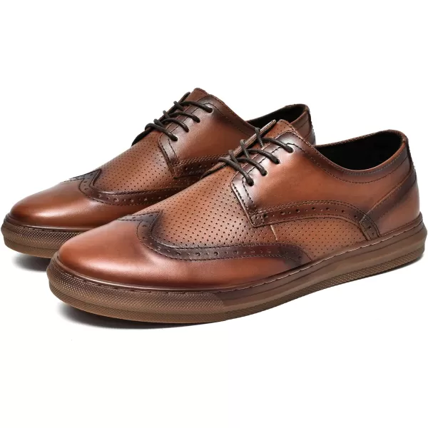 Mens Oxford Dress Shoes Classic Fashion Genuine Leather Business Work Shoe for MenYellow Brownp962