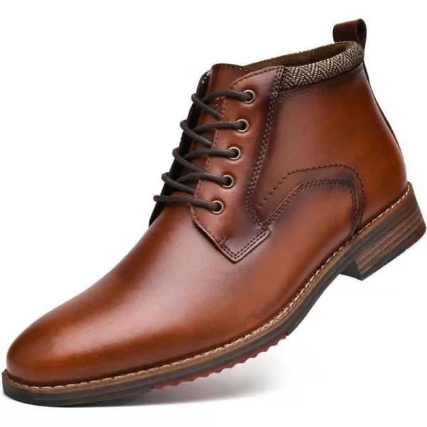 Mens Fashion Oxford Dress Boots Leather Chukka Ankle Boot Business Work Daily Shoes for MenBrown363