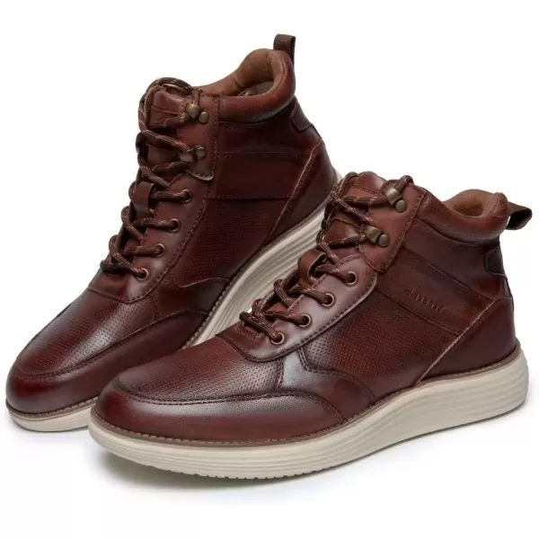 Arkbird Leather Loafers Casual SlipOn Sneaker Shoes for MenBrown333
