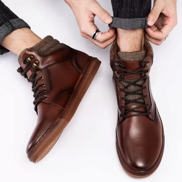 Arkbird Casual Sneaker Shoes Laceup Leather Chukka Boots for Men817light Brown