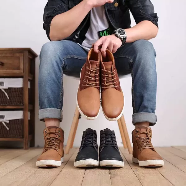 Arkbird Casual Sneaker Shoes Laceup Leather Chukka Boots for Men818brown