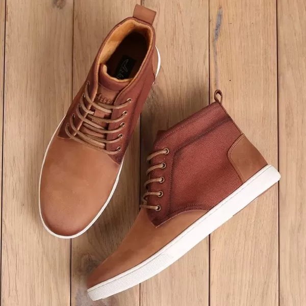 Arkbird Casual Sneaker Shoes Laceup Leather Chukka Boots for Men818brown