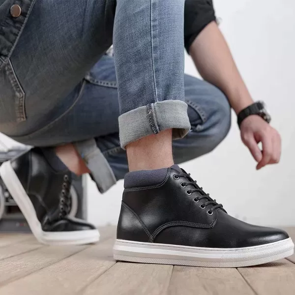 Arkbird Casual Sneaker Shoes Laceup Leather Chukka Boots for Men98black