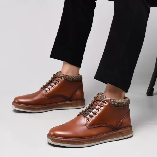 Arkbird Casual Sneaker Shoes Laceup Leather Chukka Boots for Men98brownish