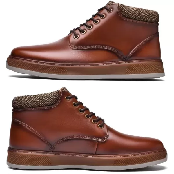 Arkbird Casual Sneaker Shoes Laceup Leather Chukka Boots for Men98brownish
