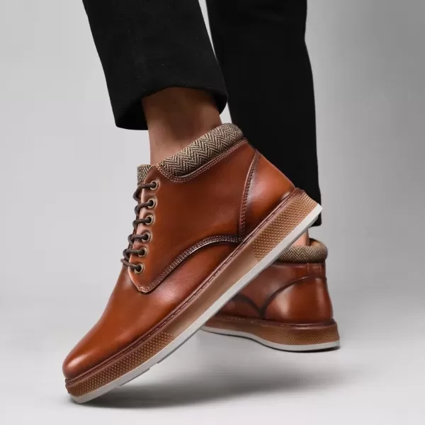 Arkbird Casual Sneaker Shoes Laceup Leather Chukka Boots for Men98brownish