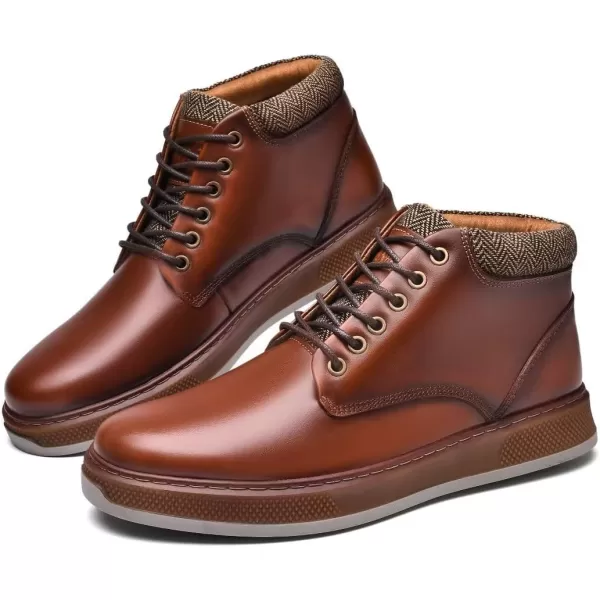 Arkbird Casual Sneaker Shoes Laceup Leather Chukka Boots for Men98brownish