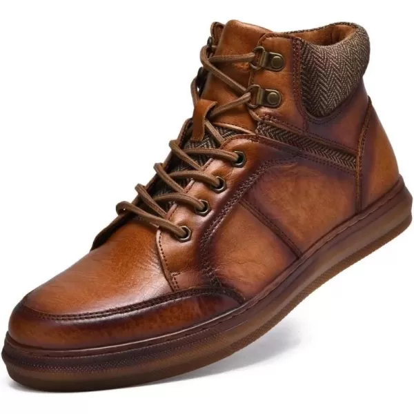 Arkbird Casual Sneaker Shoes Laceup Leather Chukka Boots for Men302brown