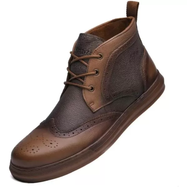 Arkbird Casual Sneaker Shoes Laceup Leather Chukka Boots for Men522brown