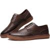 imageMens Oxford Sneakers Casual Dressy Shoes for Men Wingtip Brogue Oxfords Leather Shoe Coffee Size 115