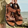imageMens Sandals Premium Leather and Nonslip Rubber Soles Comfortable with Arch Support Outdoor Hiking Sport Summer Shoes