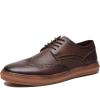 imageMens Oxford Sneakers Casual Dressy Shoes for Men Wingtip Brogue Oxfords Leather Shoe Coffee Size 115