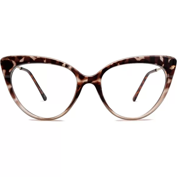 SOJOS Cateye Blue Light Blocking Glasses Women Anti Eye Strain Computer Glasses Non Prescription SJ5056C8 Grey Tortoise Frame