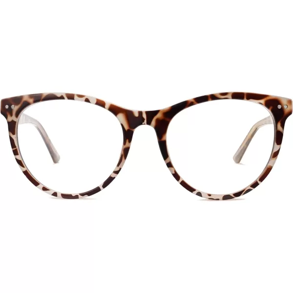 SOJOS Cateye Blue Light Glasses for Women Oversized Computer Blue Blocker Glasses SJ5138 Leopard FrameAntiBlue Light LensBrown Leopard