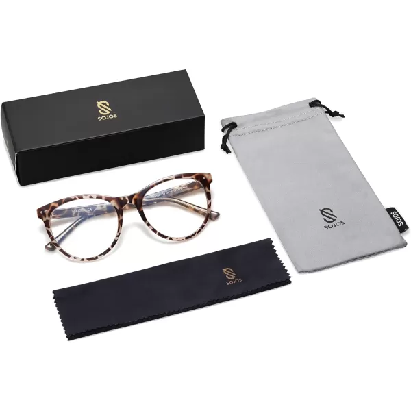 SOJOS Cateye Blue Light Glasses for Women Oversized Computer Blue Blocker Glasses SJ5138 Leopard FrameAntiBlue Light LensBrown Leopard