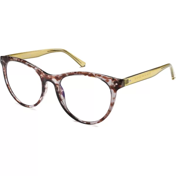 SOJOS Cateye Blue Light Glasses for Women Oversized Computer Blue Blocker Glasses SJ5138 Leopard FrameAntiBlue Light LensBrown Pattern