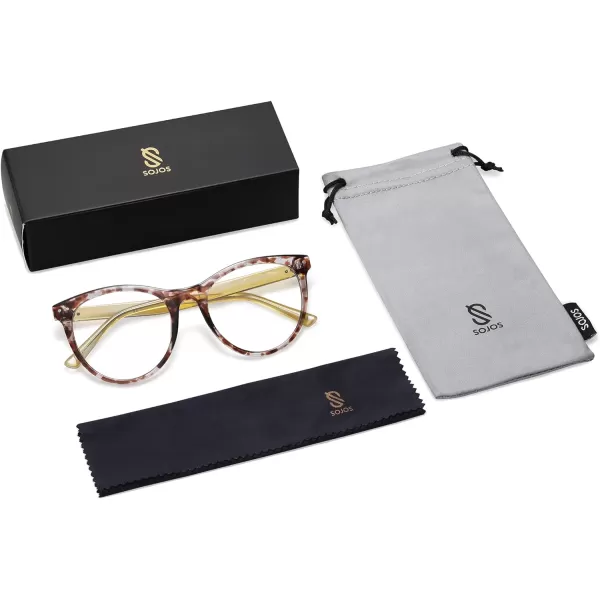 SOJOS Cateye Blue Light Glasses for Women Oversized Computer Blue Blocker Glasses SJ5138 Leopard FrameAntiBlue Light LensBrown Pattern