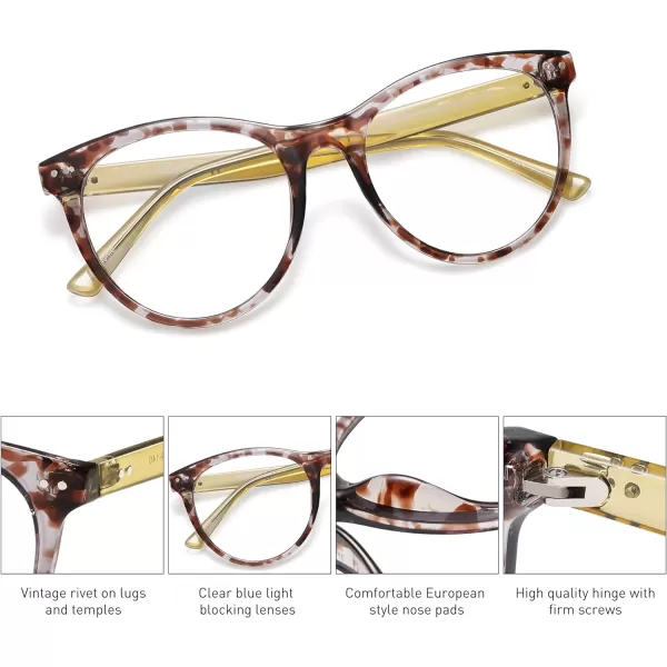 SOJOS Cateye Blue Light Glasses for Women Oversized Computer Blue Blocker Glasses SJ5138 Leopard FrameAntiBlue Light LensBrown Pattern