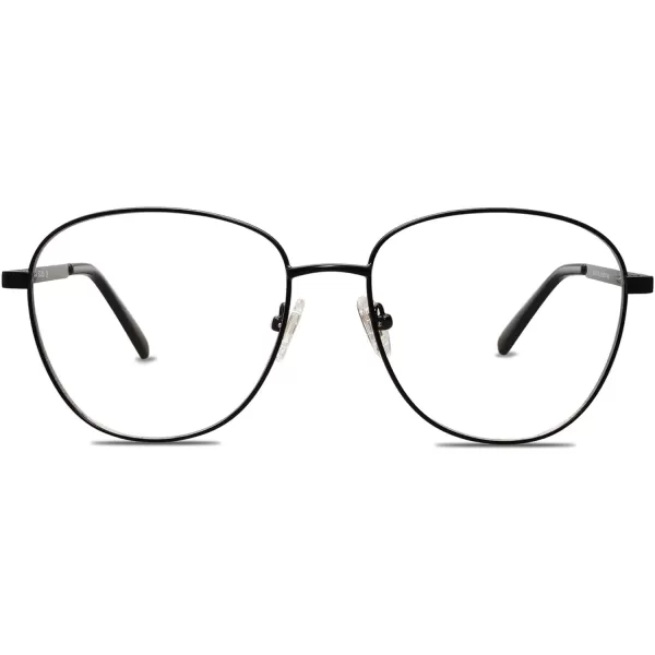 SOJOS Oversized Aviator Blue Light Blocking Glasses for Women Men Metal Frame Clear Lens Eyeglasses SJ5098Matte Black