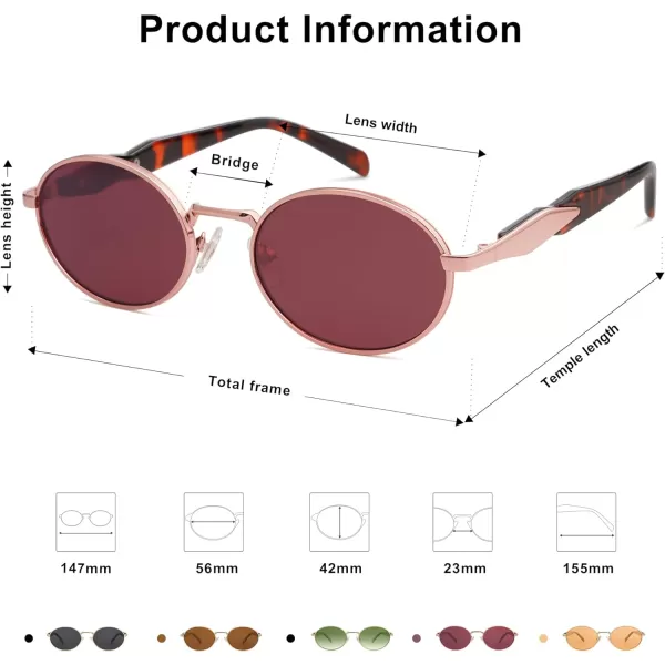 SOJOS Retro Oval Polarized Sunglasses for Women Men Trendy Sun Glasses Designer Inspired Classic Shades SJ1224Red