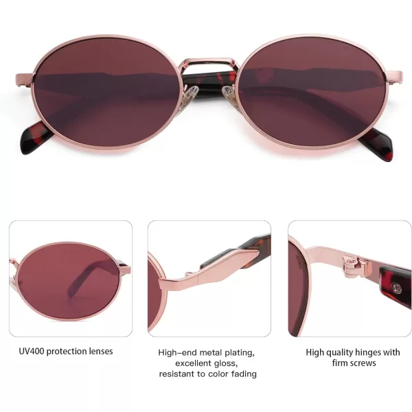 SOJOS Retro Oval Polarized Sunglasses for Women Men Trendy Sun Glasses Designer Inspired Classic Shades SJ1224Red