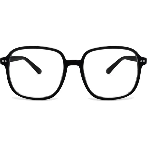 SOJOS Square Blue Light Blocking Glasses Oversized for Women TR90 Frame Filter SJ5081C1 Black Frame