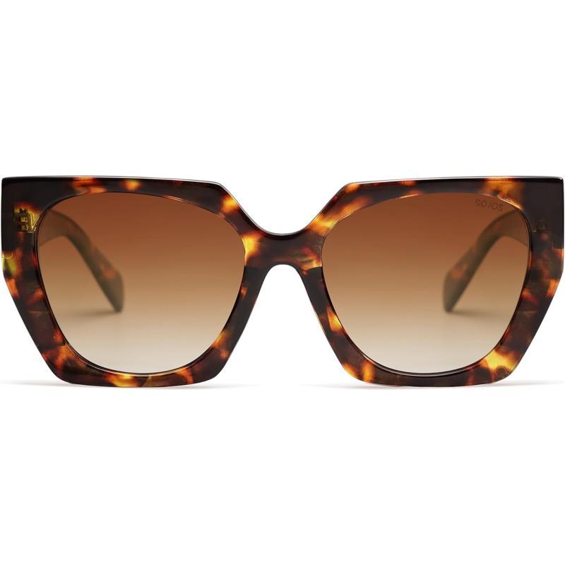 SOJOS Retro Cateye Polarized Oversized Sunglasses Womens Vintage Square Designer SunniesBrown TortoiseBrown