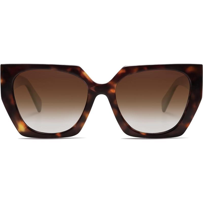SOJOS Retro Cateye Polarized Oversized Sunglasses Womens Vintage Square Designer SunniesDark TortoiseBrown