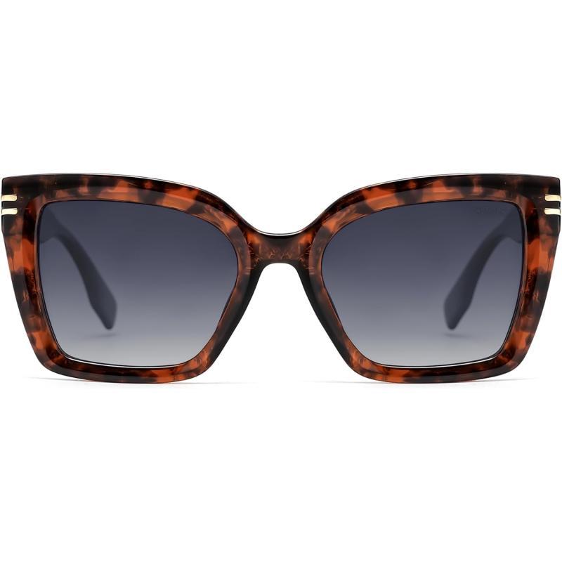 SOJOS Retro Oversized Polarized Cat Eye Sunglasses Womens Vintage Shades Trendy Stylish Sunnies SJ2291Brown TortoiseGrey Lens
