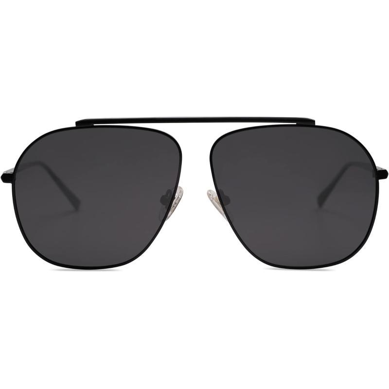 SOJOS Retro Oversized Square Polarized Aviator Sunglasses Womens Mens Classic Vintage Metal Sunnies SJ1173BlackGrey