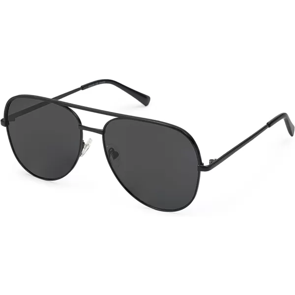 SOJOS Classic Aviator Sunglasses for Women Men Trendy Oversized Metal Frame UV400 Lenses SJ1220Black FrameBlack BarGrey Lenses