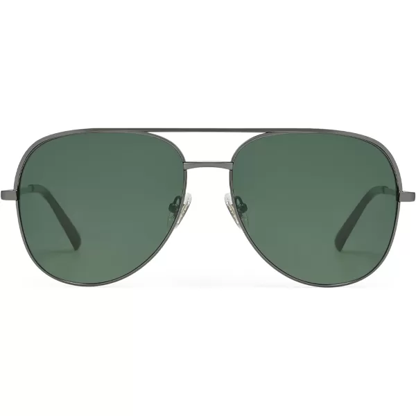 SOJOS Classic Aviator Sunglasses for Women Men Trendy Oversized Metal Frame UV400 Lenses SJ1220Gunmetal FrameGunmetal BarGreen Lenses