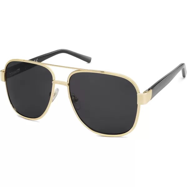 SOJOS Classic Retro Square Aviator Sunglasses for Women Men UV400 Bold Oversized Aviators SJ1214GoldBlack