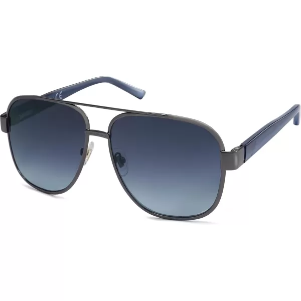 SOJOS Classic Retro Square Aviator Sunglasses for Women Men UV400 Bold Oversized Aviators SJ1214GunmetalGradient Grey