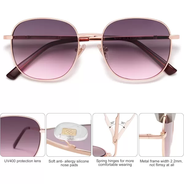 SOJOS Classic Square Sunglasses for Women Men with Spring Hinge Sunnies SJ1137Rose GoldGreyamprose