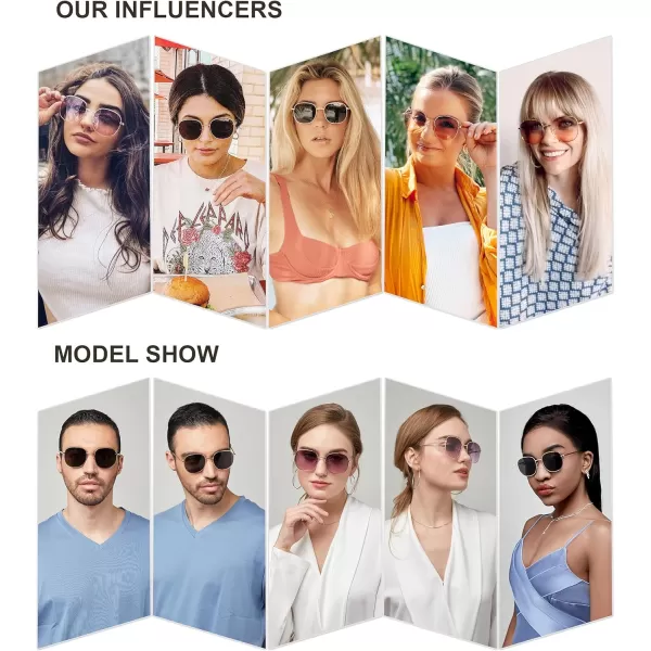 SOJOS Classic Square Sunglasses for Women Men with Spring Hinge Sunnies SJ1137Rose GoldGreyamprose