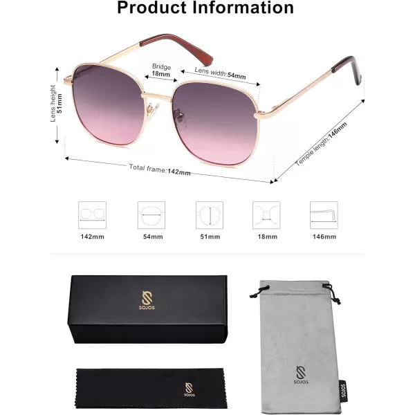 SOJOS Classic Square Sunglasses for Women Men with Spring Hinge Sunnies SJ1137Rose GoldGreyamprose