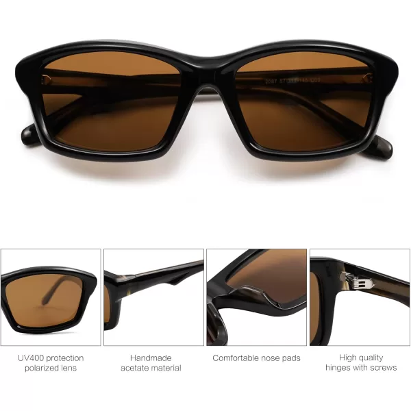 SOJOS Futuristic Polarized Acetate Sunglasses for Women Small Faces Women Trendy Sun Glasses SJ2294Leopard