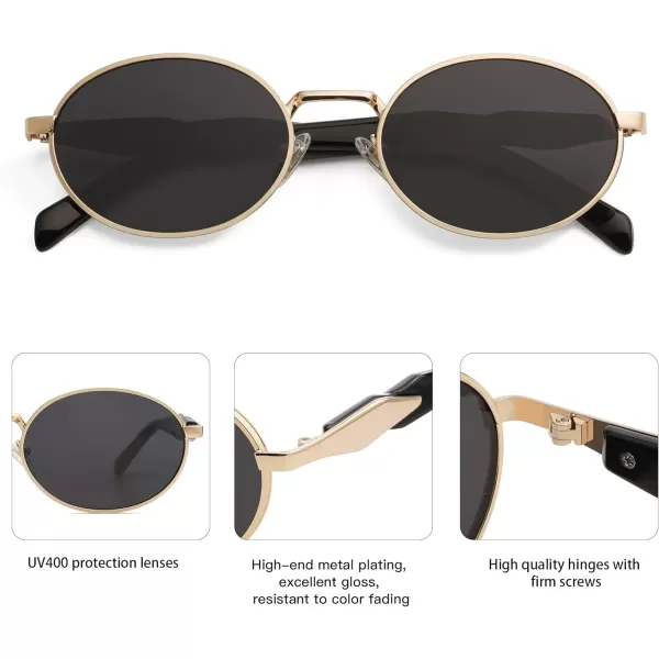 SOJOS Retro Oval Polarized Sunglasses for Women Men Trendy Sun Glasses Designer Inspired Classic Shades SJ1224Grey