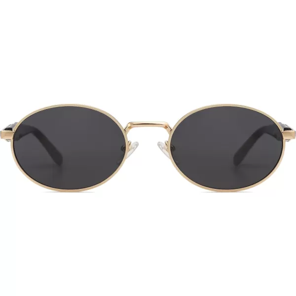 SOJOS Retro Oval Polarized Sunglasses for Women Men Trendy Sun Glasses Designer Inspired Classic Shades SJ1224Grey