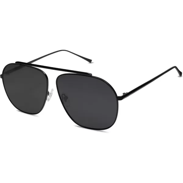 SOJOS Retro Oversized Square Polarized Aviator Sunglasses Womens Mens Classic Vintage Metal Sunnies SJ1173BlackGrey