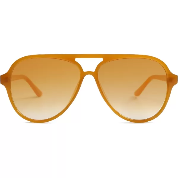 SOJOS Retro Polarized Aviator Sunglasses Womens Mens Classic Double Bridge Sun Glasses SJ2201OrangeGradient Yellow