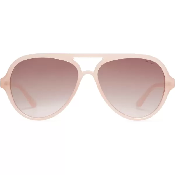 SOJOS Retro Polarized Aviator Sunglasses Womens Mens Classic Double Bridge Sun Glasses SJ2201PinkLight Brown